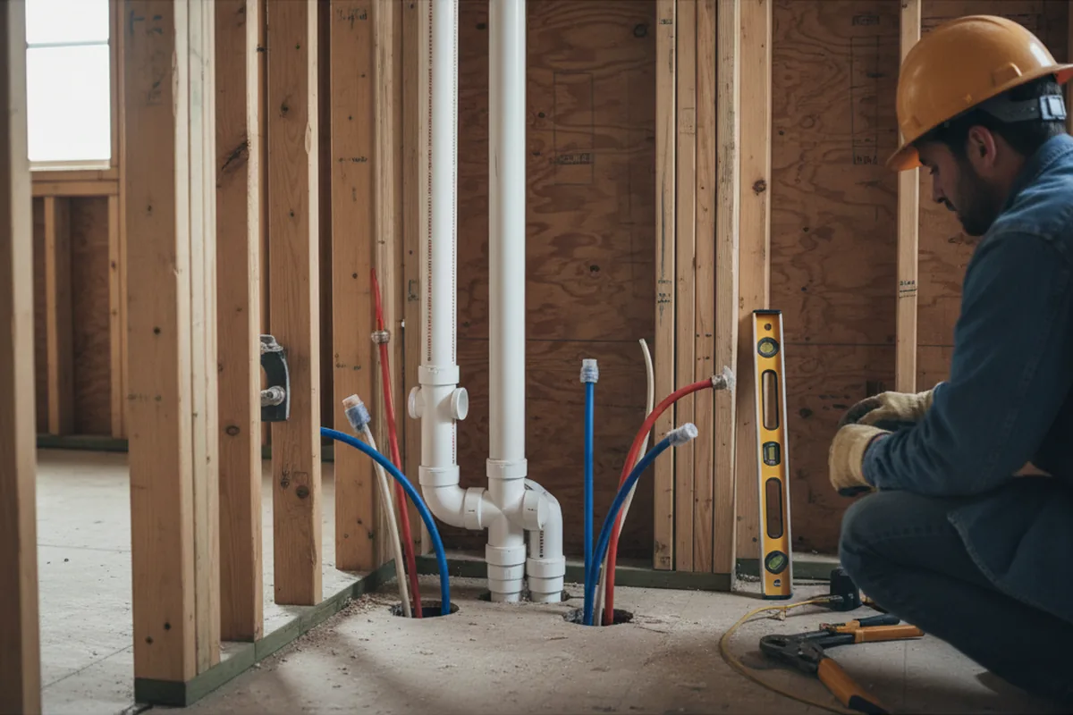 Drain and supply rough-in during Garbage Disposal Repair in Cosby